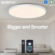 MARPOU round LED ceiling lamp (80W) by Simples Market with Bluetooth smart control, remote and app