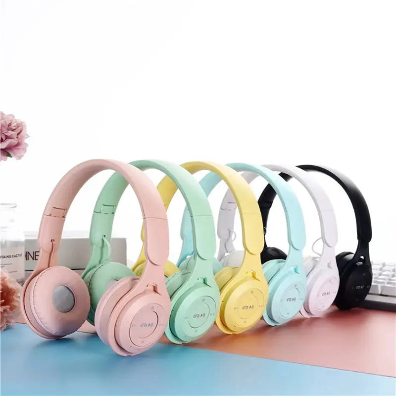 Y08 wireless Bluetooth headsets from Simples Market; set of 8 pastel macaron colors with mic