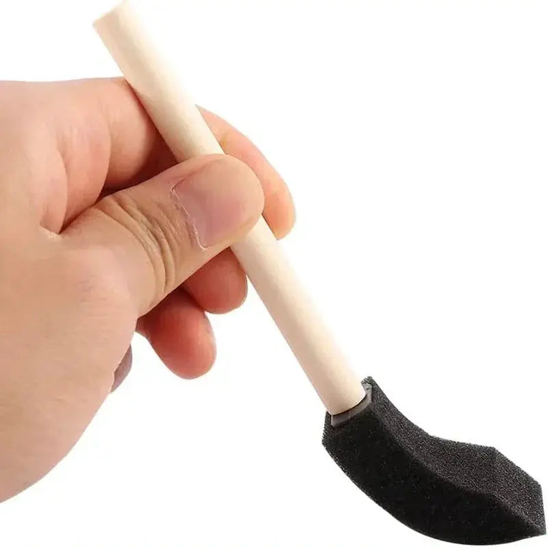 Simples Market car AC vent cleaner brush with white handle and black curved foam head for auto interior cleaning