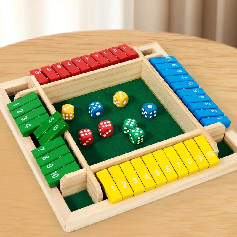 Shut The Box Dice Board Game Wooden Panels For 4 Players Pub Bar Party Supplies Family Fun For Kids And Adults