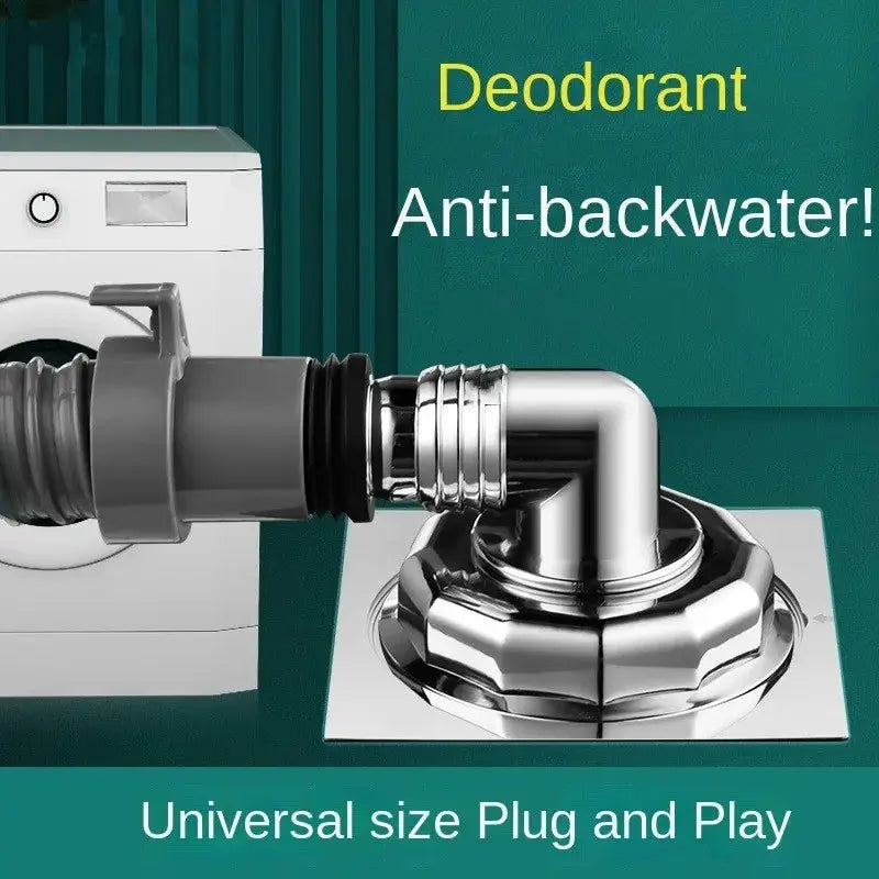 Washing machine drain hose adapter by Simples Market, chrome double-purpose pipe connector, universal size