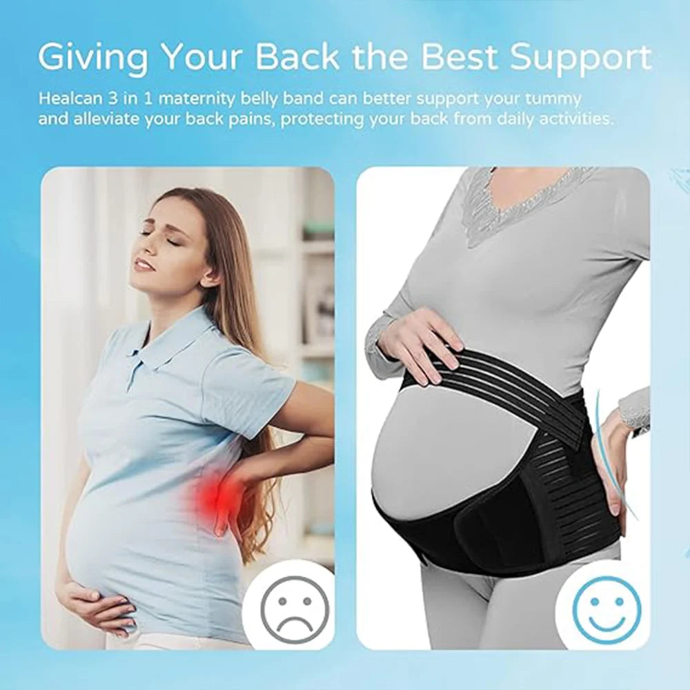 MomEase Maternity Belly Band Support For Pregnancy Adjustable Abdominal And Back Comfort