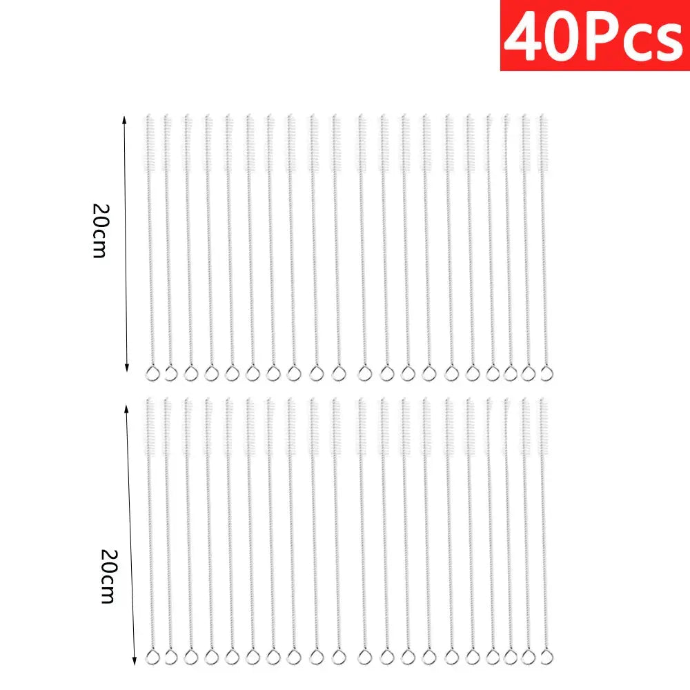 Stainless steel straw and pipe cleaning brushes set, 40 pcs, Simples Market