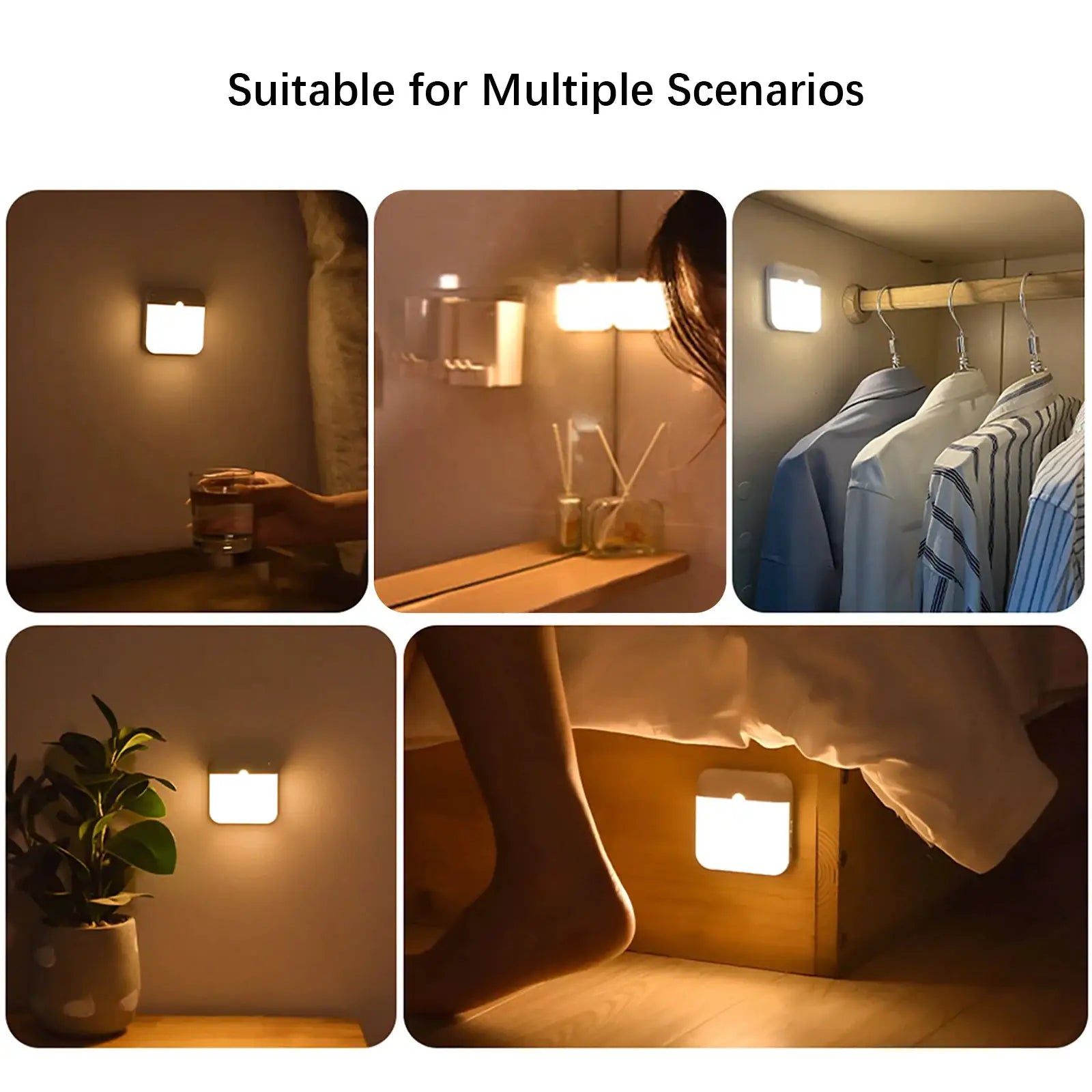 LuminaTech Rechargeable LED Wireless Night Light with Motion Sensor and Magnetic Wall Mount for Stairs Closet Kitchen