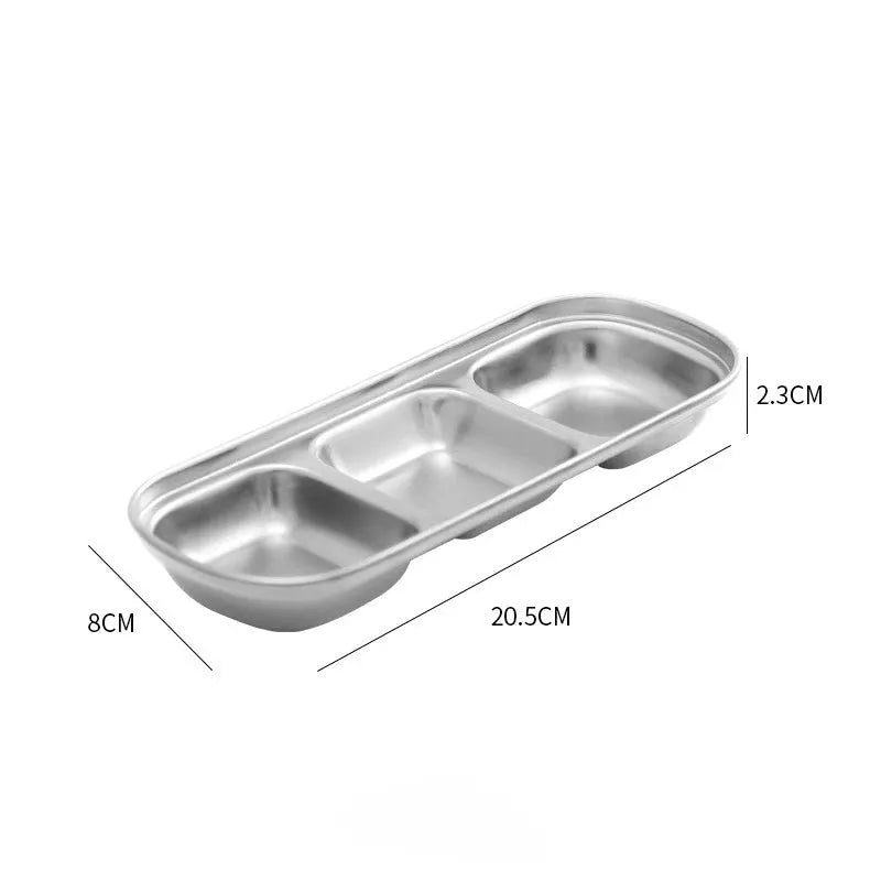 304 Stainless Steel Korean Style Dinner Plate And Gold Dipping Sauce Plate Barbecue Tableware Multi Functional Set