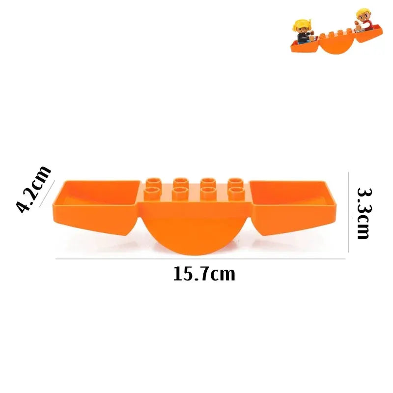 Big Building Blocks Duplo Compatible Large Brick Ferris Wheel Seesaw Slide Swing Educational Toy For Kids
