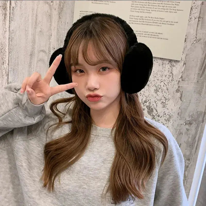 Soft Plush Earmuffs For Men And Women Unisex Outdoor Winter Warmth Cold Protection Solid Color Fashion