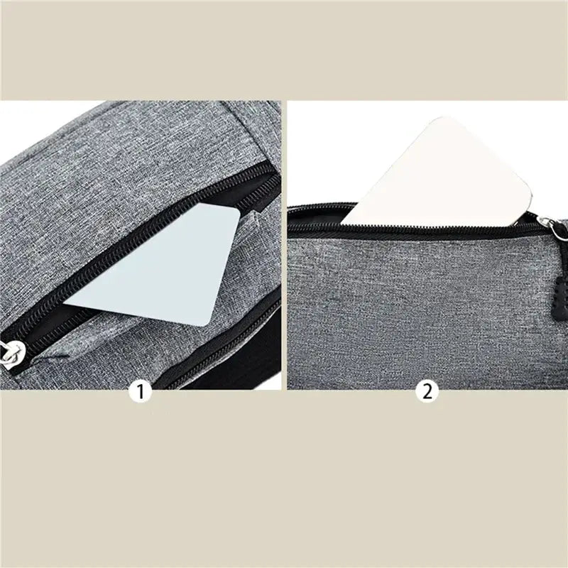 Simples Market 2024 mobile waist bag for men and women, grey heather fabric, large-capacity belt bag with zip pockets