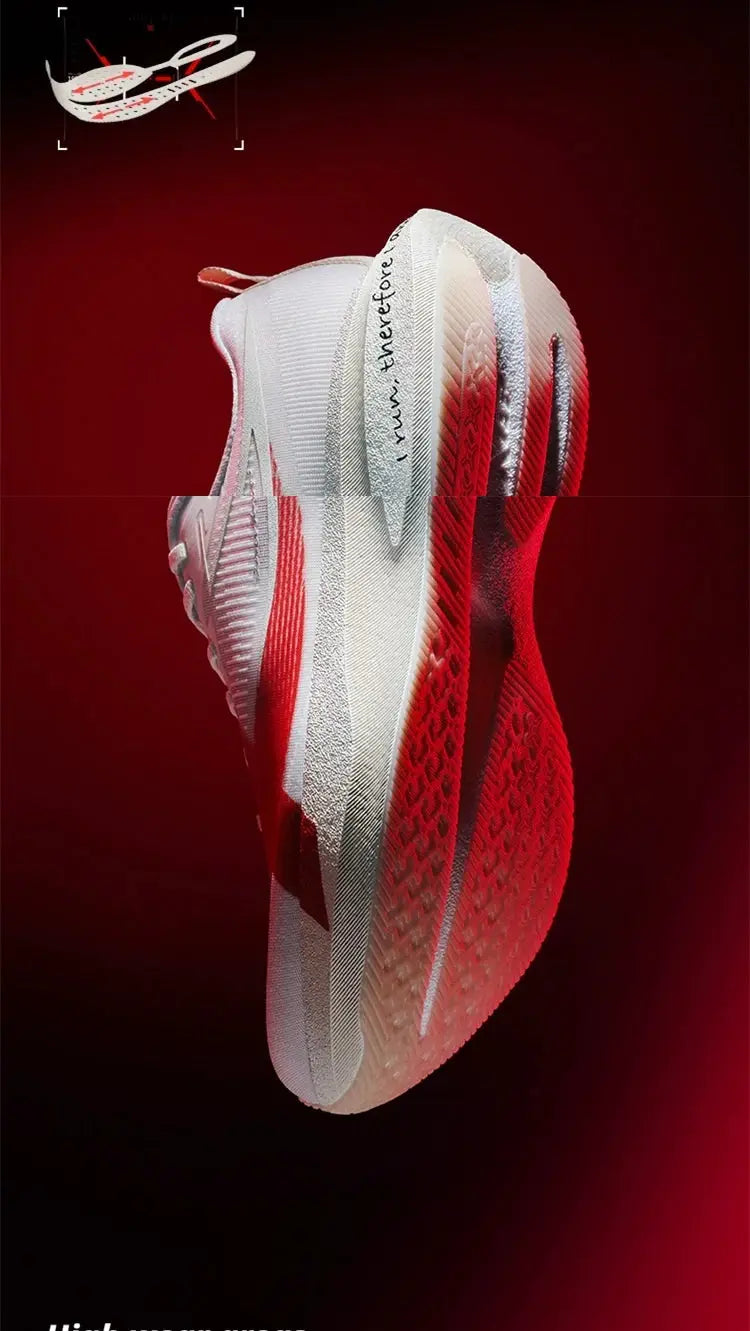 XTEP 2000km PRO men's running shoe in white and red with lightweight, cushioned sole