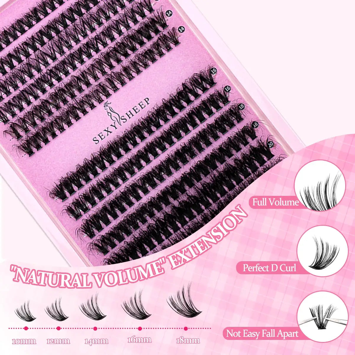 DIY Clusters Lashes 40D 60D Eyelash Extensions Dovetail Segmented Lashes Kit With Lash Glue Remover