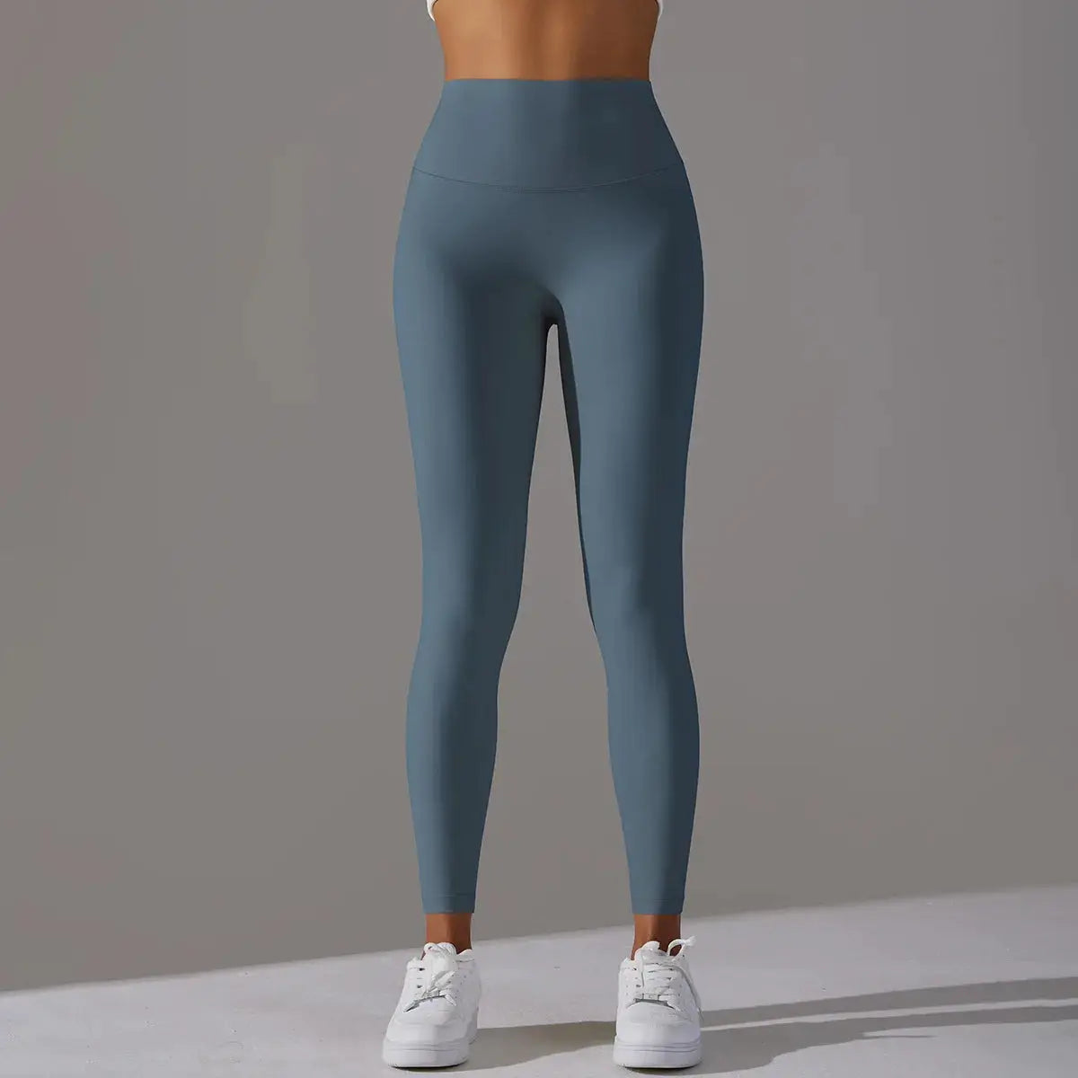 High Waist Naked Feeling Leggings blue-gray by Simples Market for fitness, yoga and running