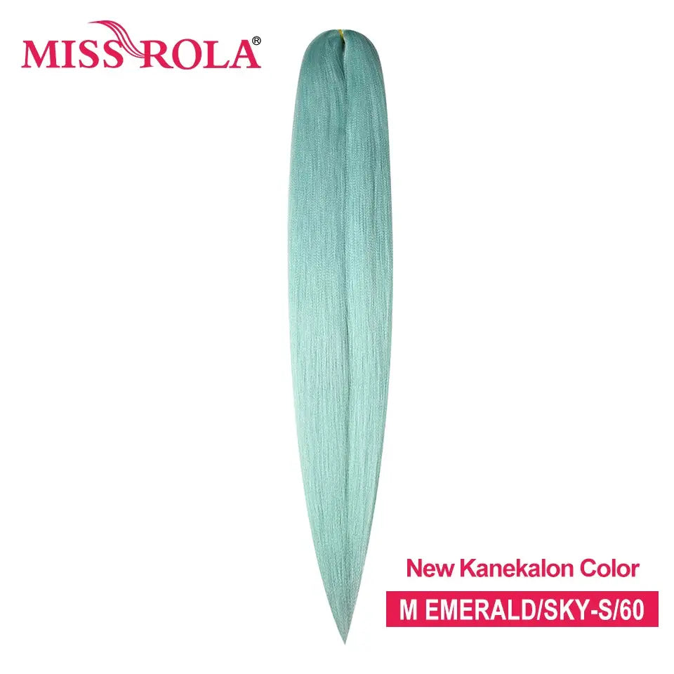 Miss Rola jumbo braiding hair in emerald/sky turquoise Kanekalon, EZ Twist pre-stretched.