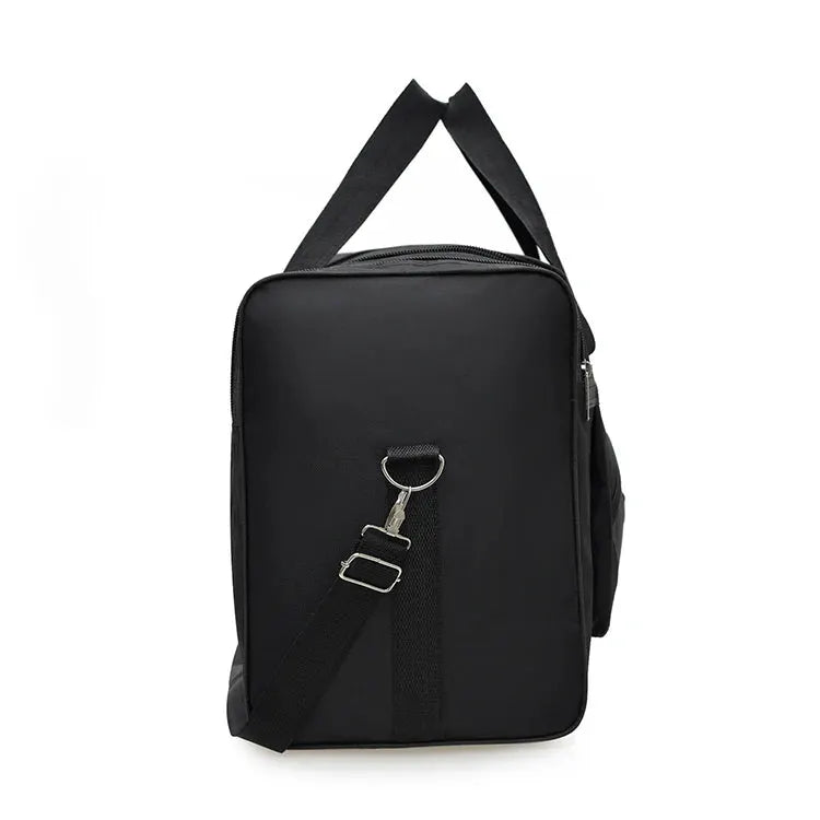 Oversized handbag by Simples Market, black with top handles and detachable shoulder strap