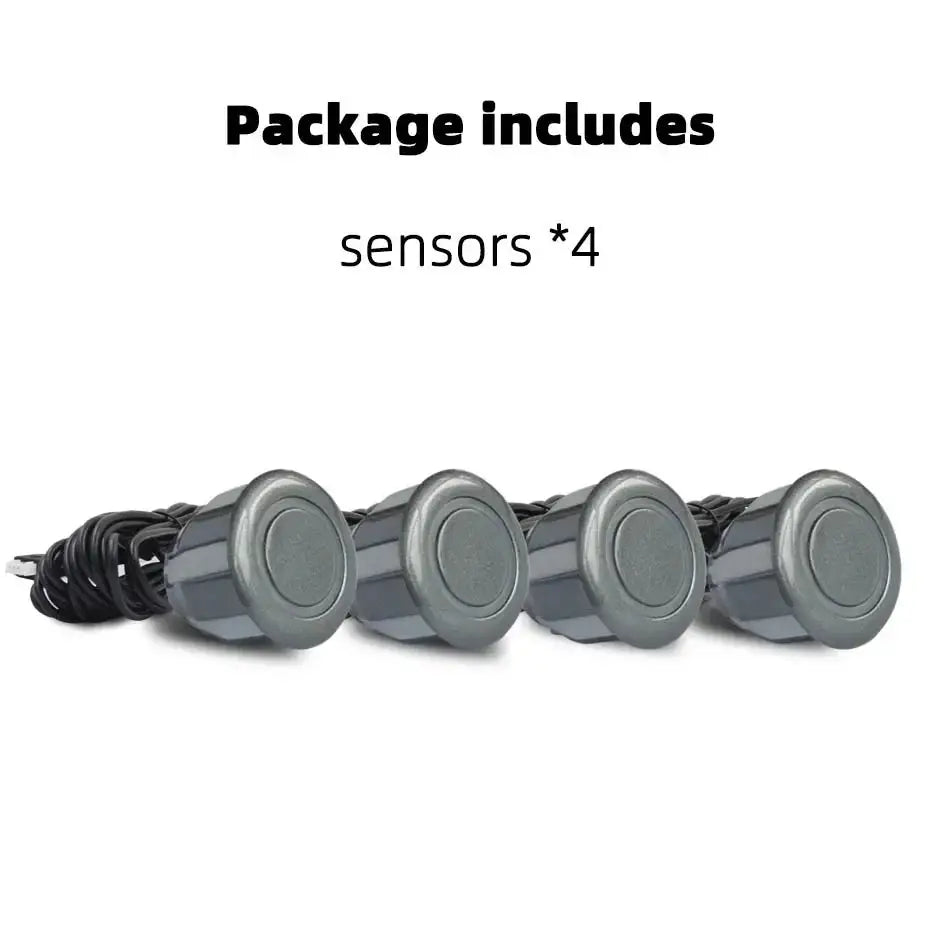 4-pack gray ultrasonic parking sensors with wired harness