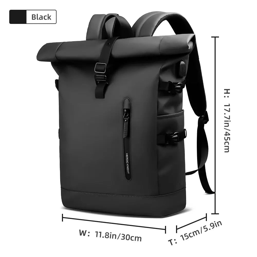 Laptop backpack, black, 15.6-inch anti-theft with USB port