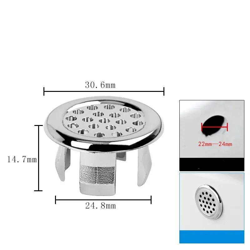 Sink overflow covers, 4-pack chrome-plated with perforated round top