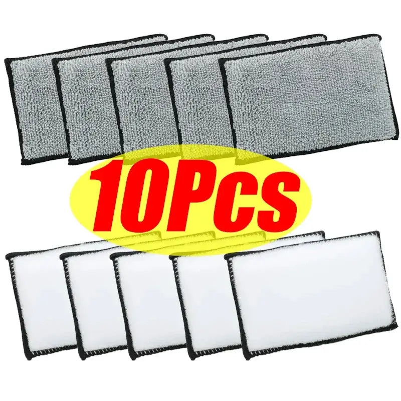 10-piece microfiber car detailing sponge and towel set with gray scrubbing sponges and white towels