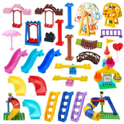 Big Building Blocks Duplo Compatible Large Brick Ferris Wheel Seesaw Slide Swing Educational Toy For Kids
