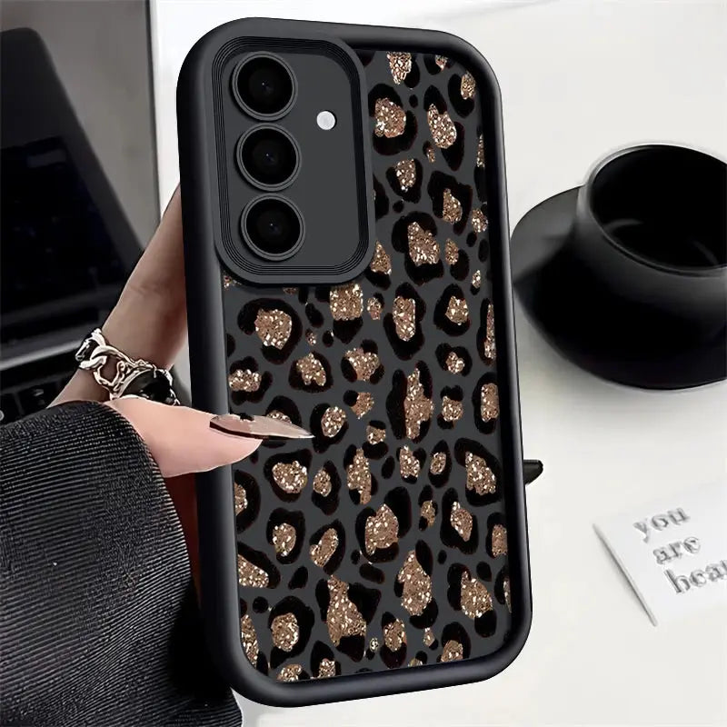 Phone case for Samsung Galaxy in brown leopard print TPU by Simples Market