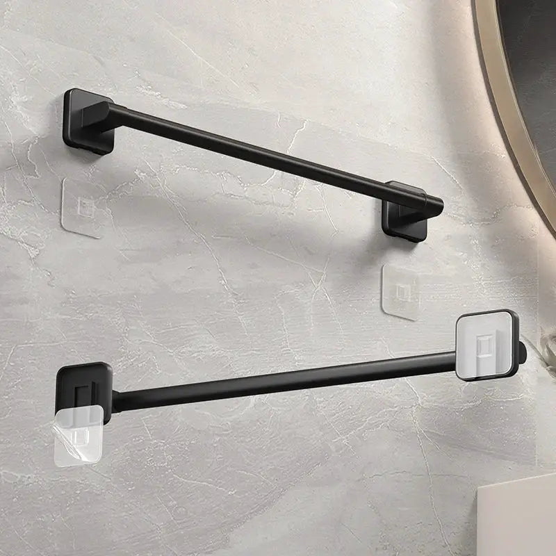 NovaLine Self Adhesive Bathroom Towel Rack No Drill Installation Aluminum Alloy Towel Holder White Or Black