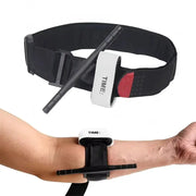 Simples Market tactical medical tourniquet, black with white TIME timer strap and integrated pen, 65/75/95cm, 1pc