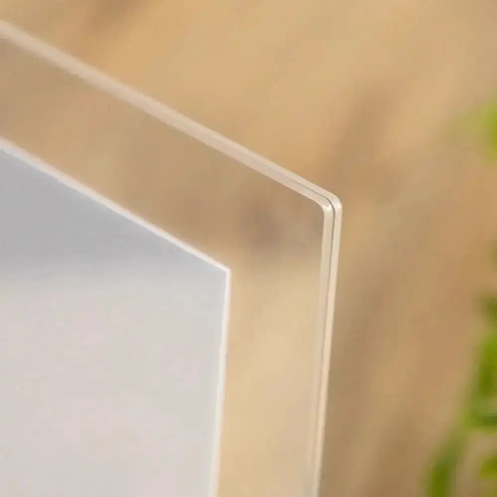 Simples Market acrylic U-shaped photo frame, transparent with white edge, desktop decor for pictures.