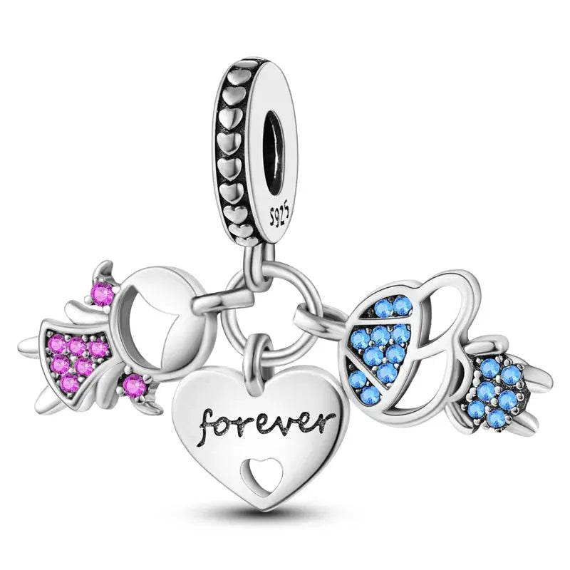 Original 925 Silver Charms Beads For Pendant Charm Bracelet Dangle For Women DIY Fine Jewelry Making Hot Sale
