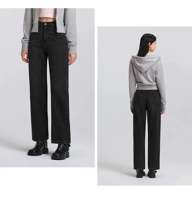 Semir Jeans Women Vintage Wide Leg Trousers Spring 2025 Soft Denim