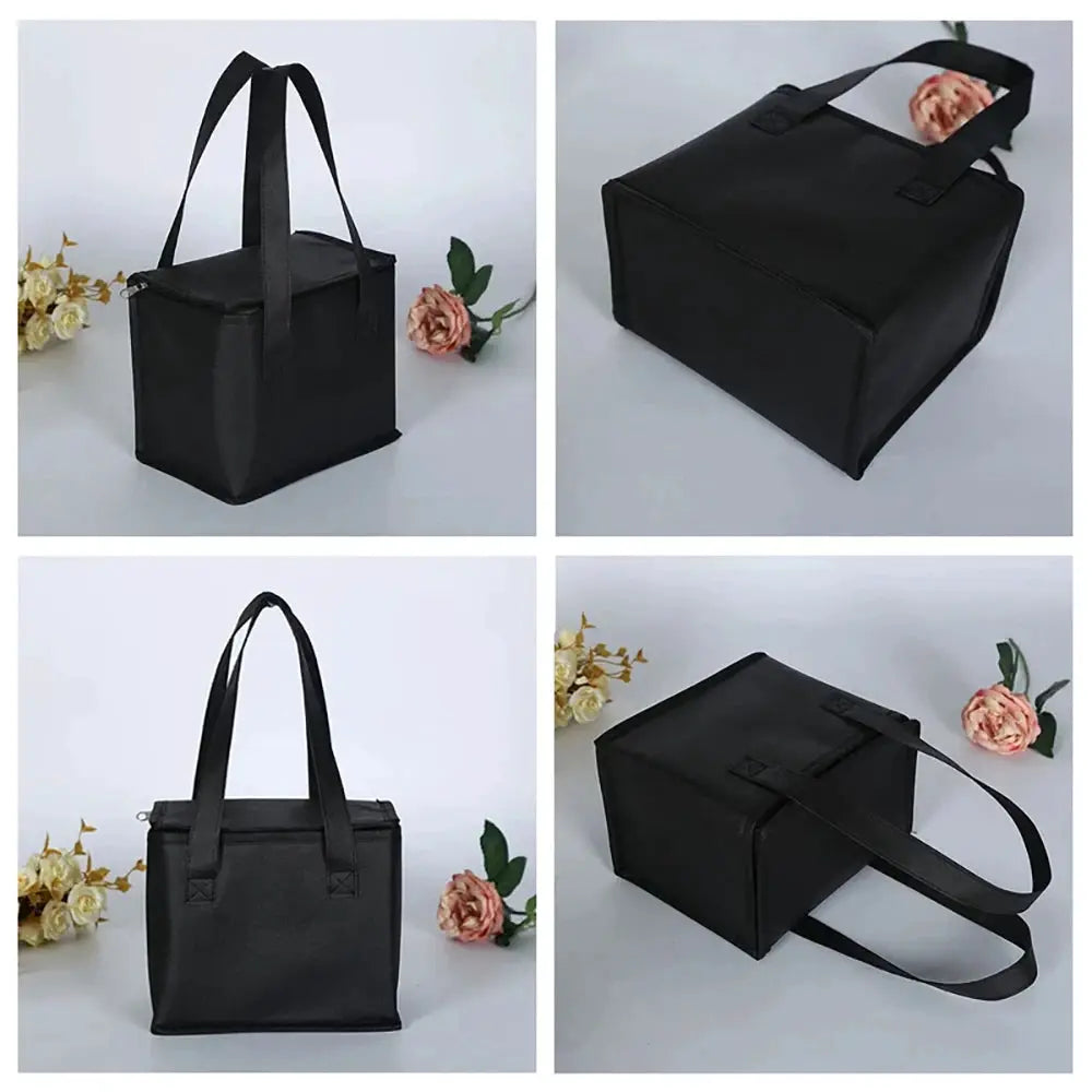 Portable Lunch Cooler Bag Folding Insulation For Picnics Beer Delivery And Food Ice Pack Included