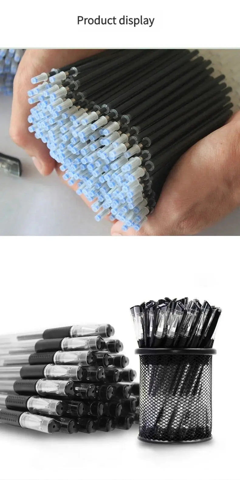 Simples Market gel pen set, 35/25 pieces, black pens with blue ink, 0.5mm Writing Tool for school/office