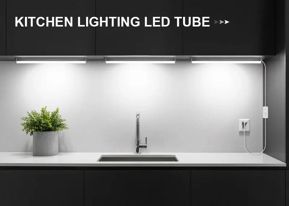 Simples Market kitchen LED tube light 50cm, 15W, 220V wall-mount T5 with screws and EU plug