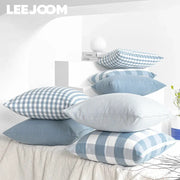 LEEJOOM blue plaid pillow covers for sofa cushions, decorative home decor, 30x50cm/45x45cm, 1pc