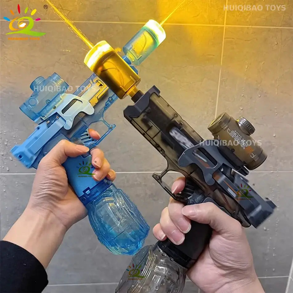 Huiqibao Electric Pulse Water Gun With Simulated Flame Sensor Light Fully Automatic Water Pistol For Outdoor Beach Fun