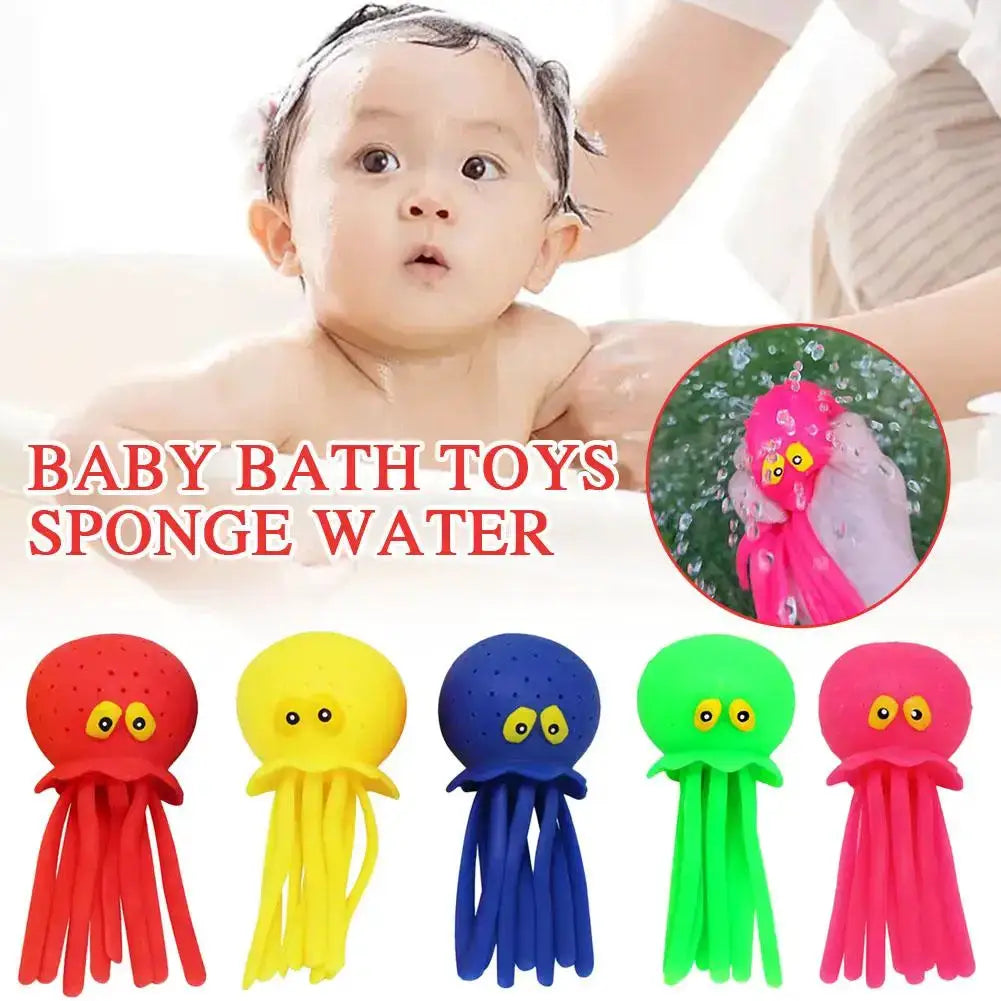 Baby Bath Toys Sponge Water Absorbing Octopus Squeezing Stress Relief Toy For Children Summer Water Play