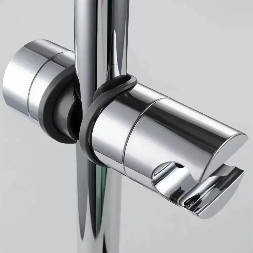 Simples Market chrome ABS universal shower head holder, adjustable 18–25mm rail bracket.