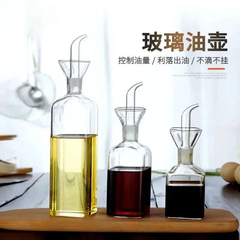 Leakproof Glass Seasoning Bottle For Oils Soy Sauce Vinegar Sesame Oil Heat Resistant Borosilicate Kitchen Kettle