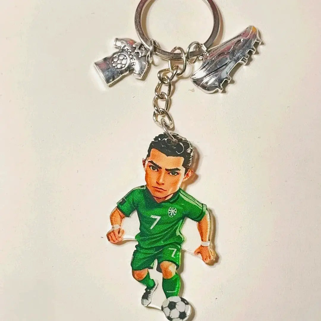 2D Ronaldo Keychain Cristiano Football Pendant Flat Acrylic Ornament