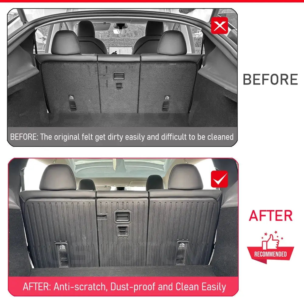 Simples Market Juniper black trunk mats for 2025–2026 Tesla Model Y, front and rear cargo liners.