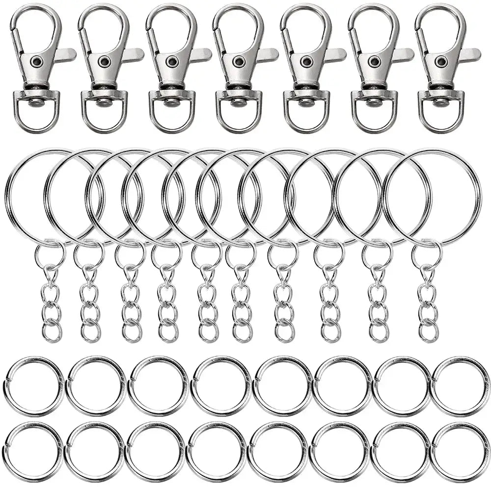 70 Piece Swivel Snap Hook And Key Ring Set With Jump Rings For DIY Keychains Lanyards Jewelry Making Supplies