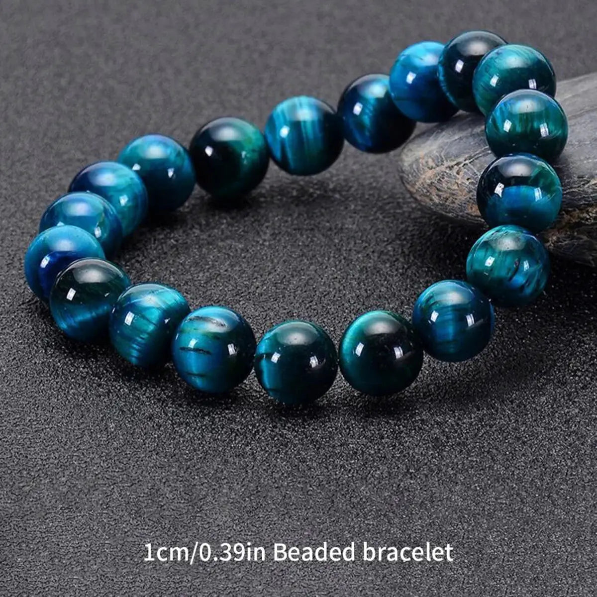 Blue Tiger Eye Stone Beaded Bracelet 6mm 8mm 10mm Minimalist Unisex Natural Stone Round Beads For Daily Wear