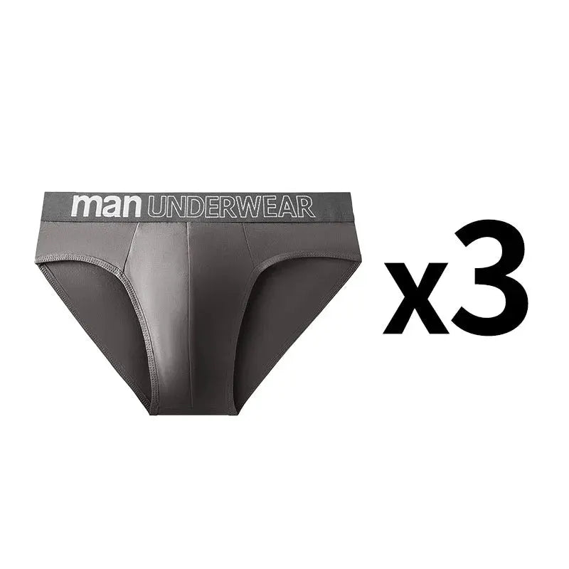 Men's grey briefs 3-pack with elastic waistband