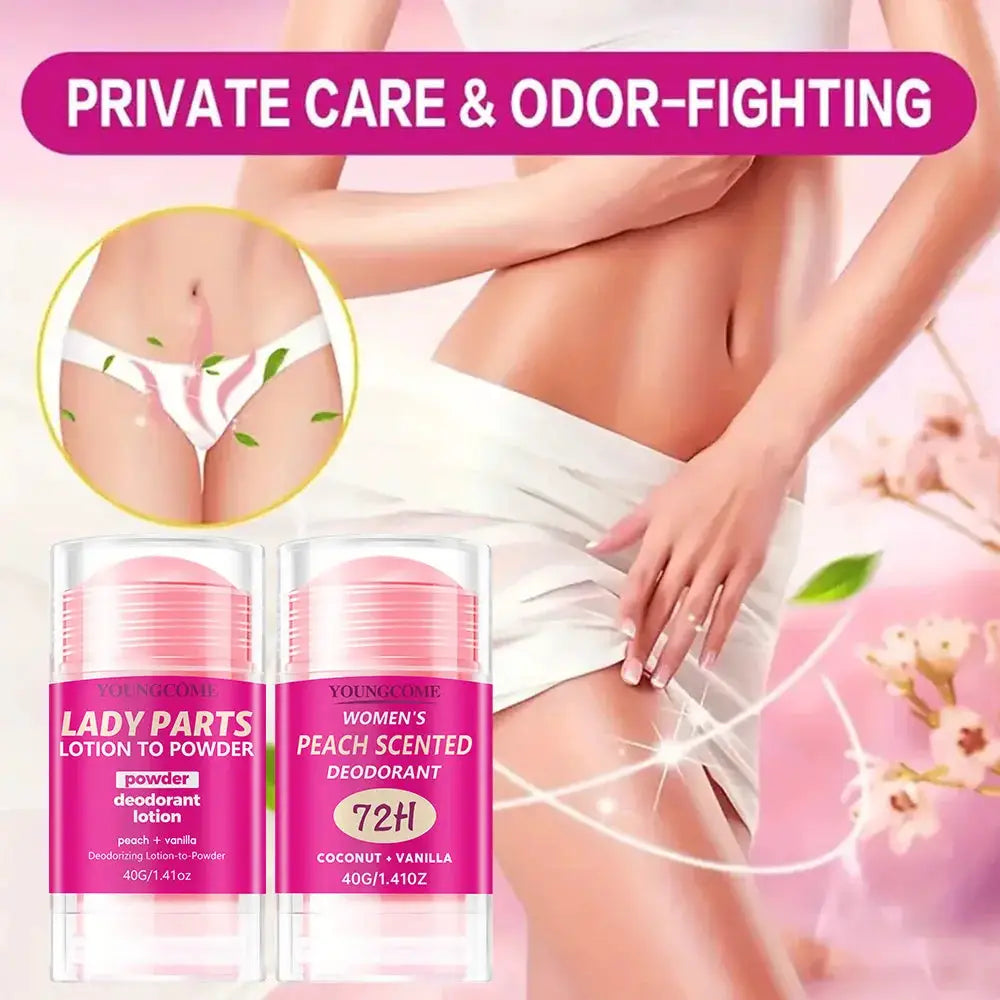 Simples Market peach-scented antiperspirant stick for underarms, 40g each, two sticks shown.