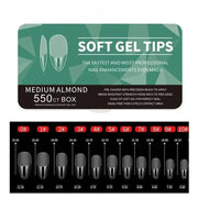 Nailuxe Pro Nails 550 Piece Soft Gel Nail Tips Medium And Short Full Coverage Matte Apricot Coffin Head Shape