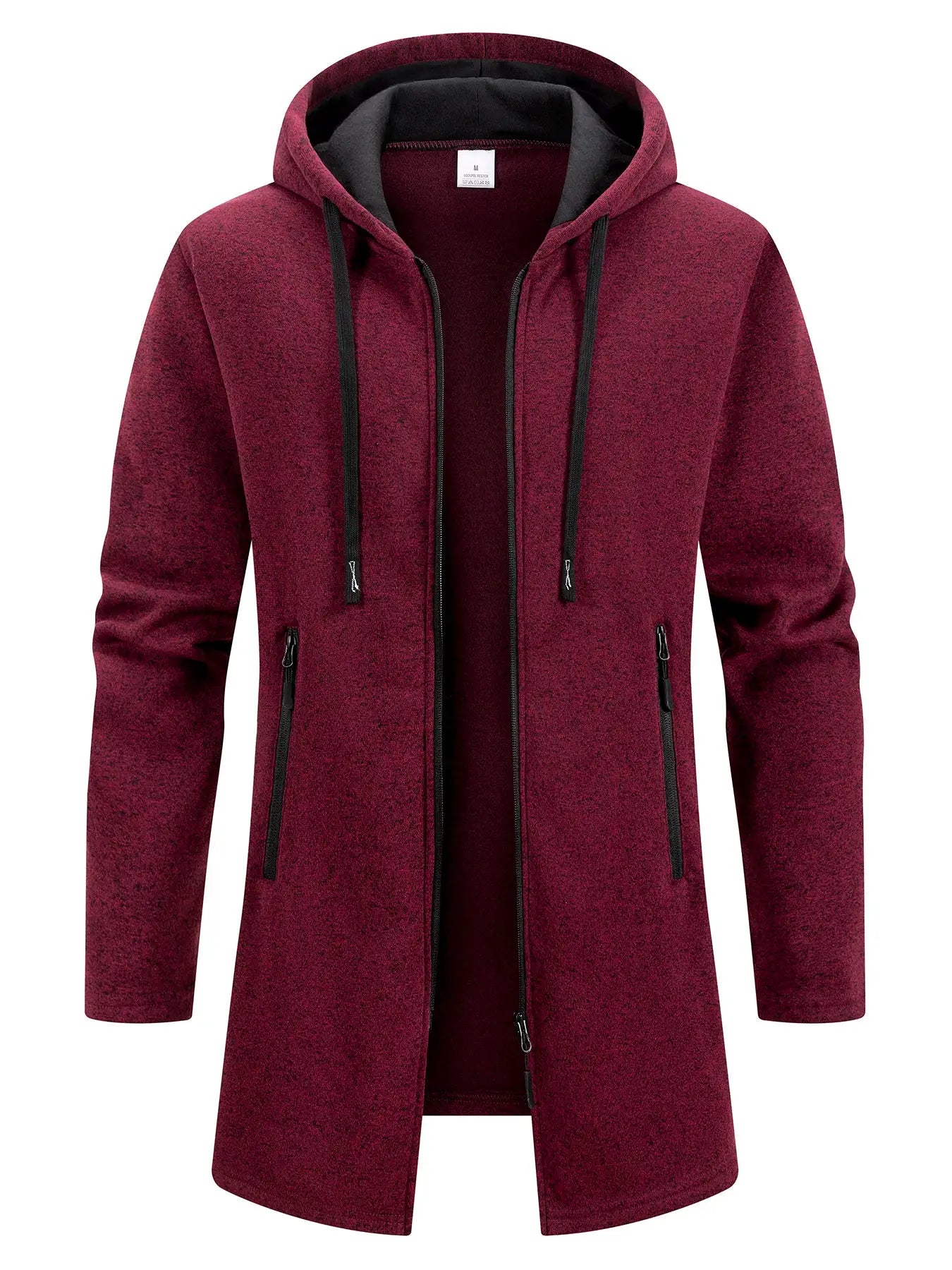 UrbanPulse Streetwear Zip Hoodie Oversized Winter Jacket With Thick Knit Insulation For All Day Warmth
