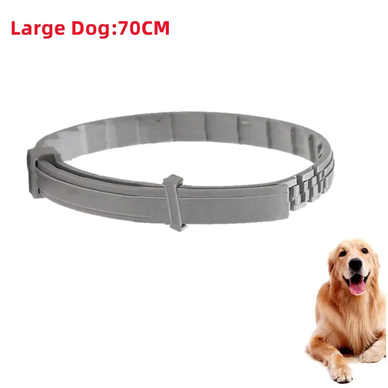 Calming pheromone dog collar, adjustable gray 70cm for large dogs