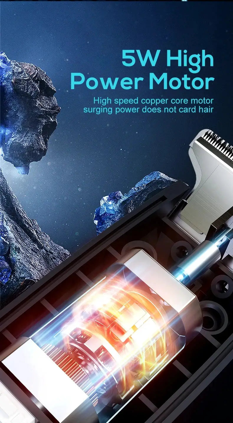 Simples Market electric hair clipper with adjustable cutter head and USB charging; 5W high power motor.