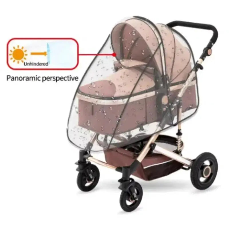 Universal Waterproof Rain Cover For Prams And Strollers Transparent Dust Cover With Zip For Rainy Season