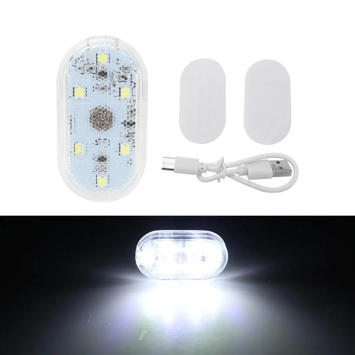 LED Touch Light USB Rechargeable 5V 6LED Mini Car Interior Lamp With Touch Sensor RGB Reading Lamp