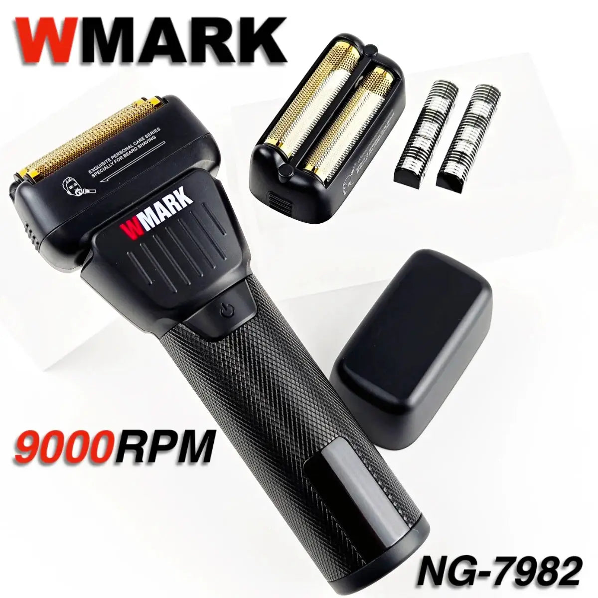 WMARK NG-7982 professional hair trimmer with titanium plating, double blade, 9000 RPM LCD display