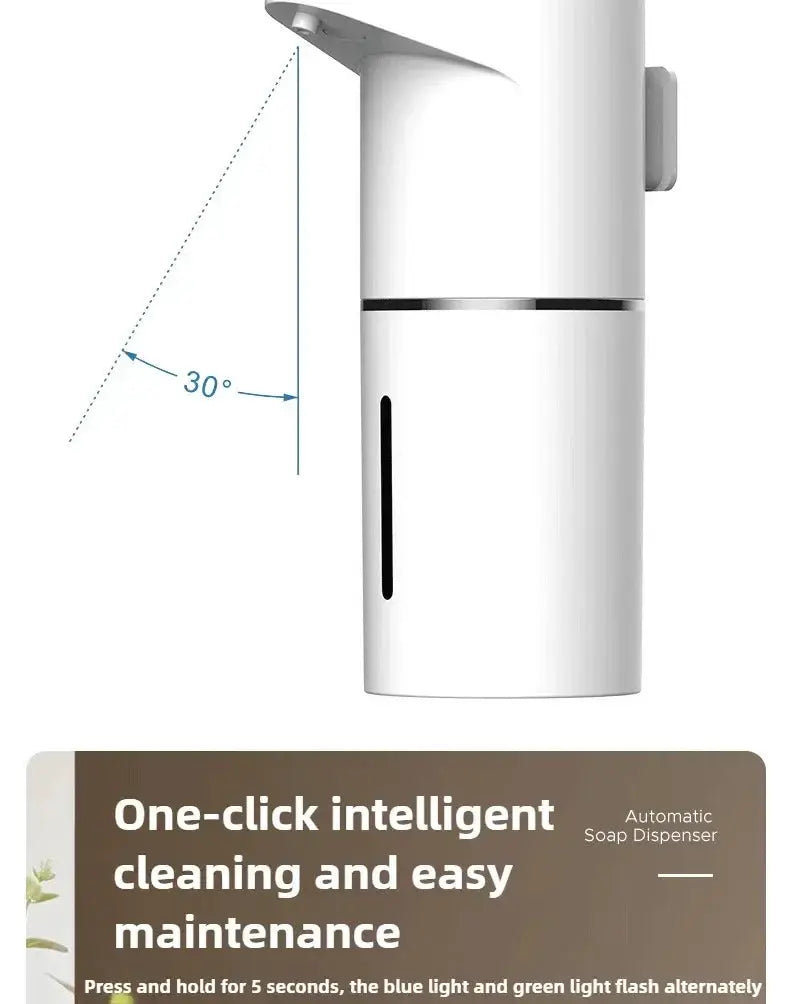 Automatic soap dispenser, white, wall-mounted, sensor-activated, Simples Market.